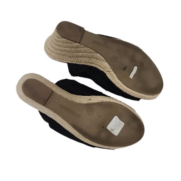 Lane Bryant Black Fabric Espadrilles Wedges 10 - Picture 10 of 12